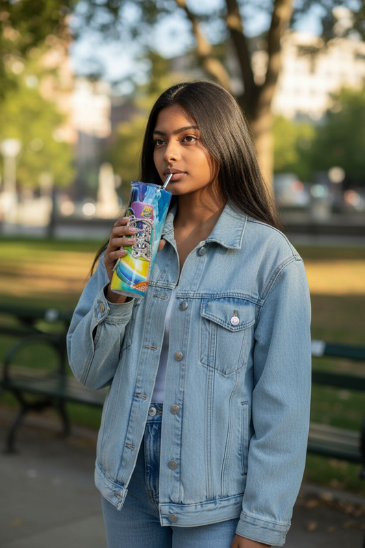 Tumbler with shoelace